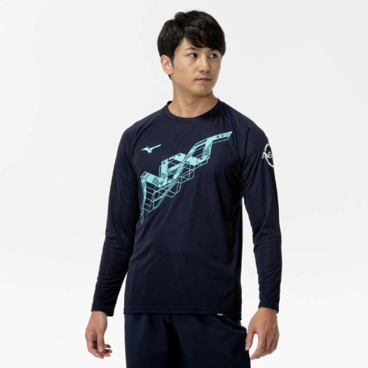 Monoha ストライプ 長袖Tシャツ ネイビー Monoha ストライプ 長袖Tシャツ ネイビー 長袖ストライプシャツ