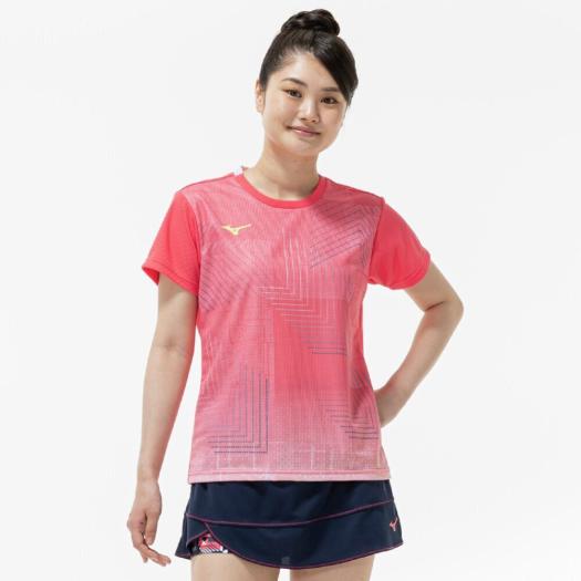 新品　Mizuno ドライエアロフローゲームシャツ カリプソコーラル 新品 Mizuno ドライエアロフローゲームシャツ カリプソコーラル