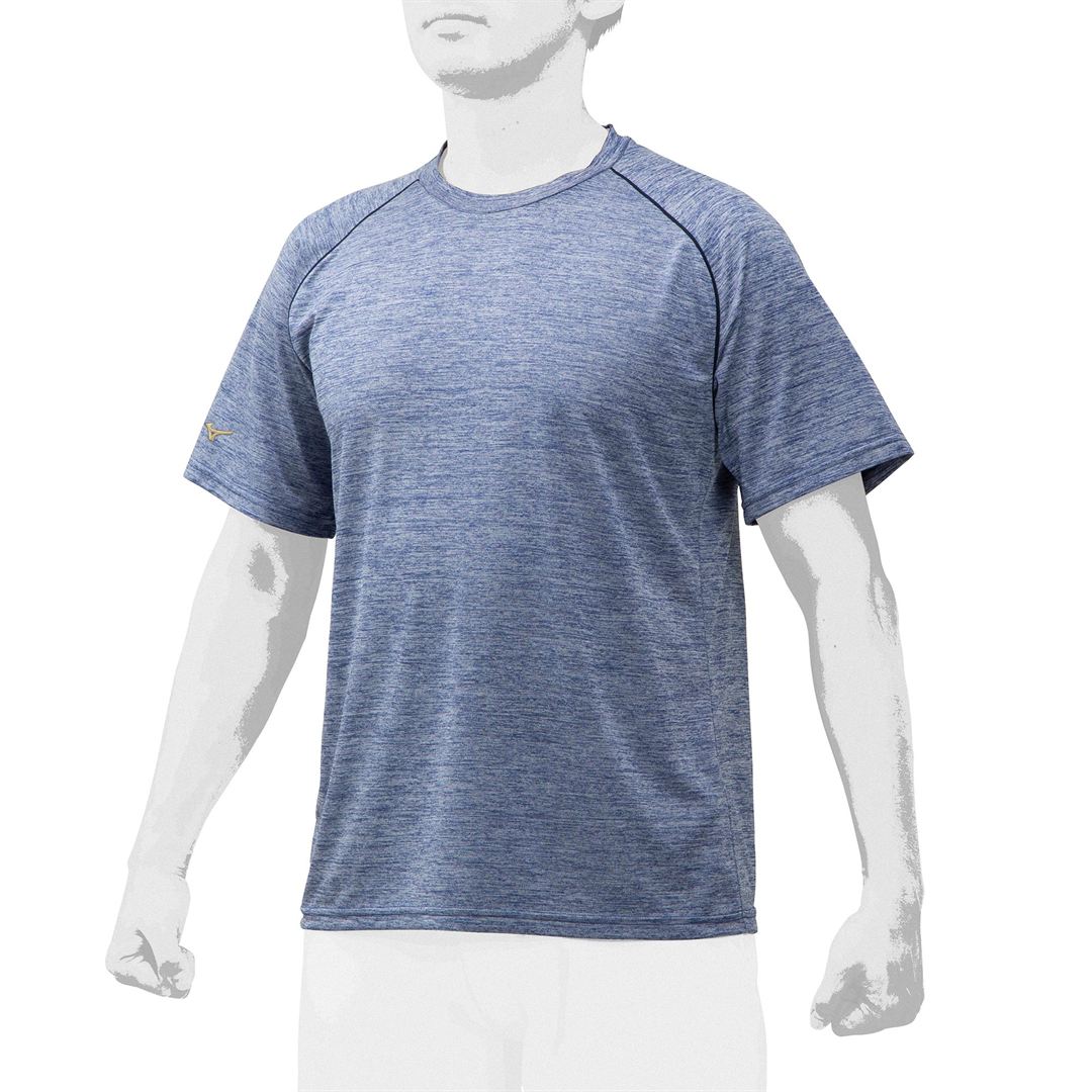 【ミズノプロ】杢Tシャツ ネイビー杢 S