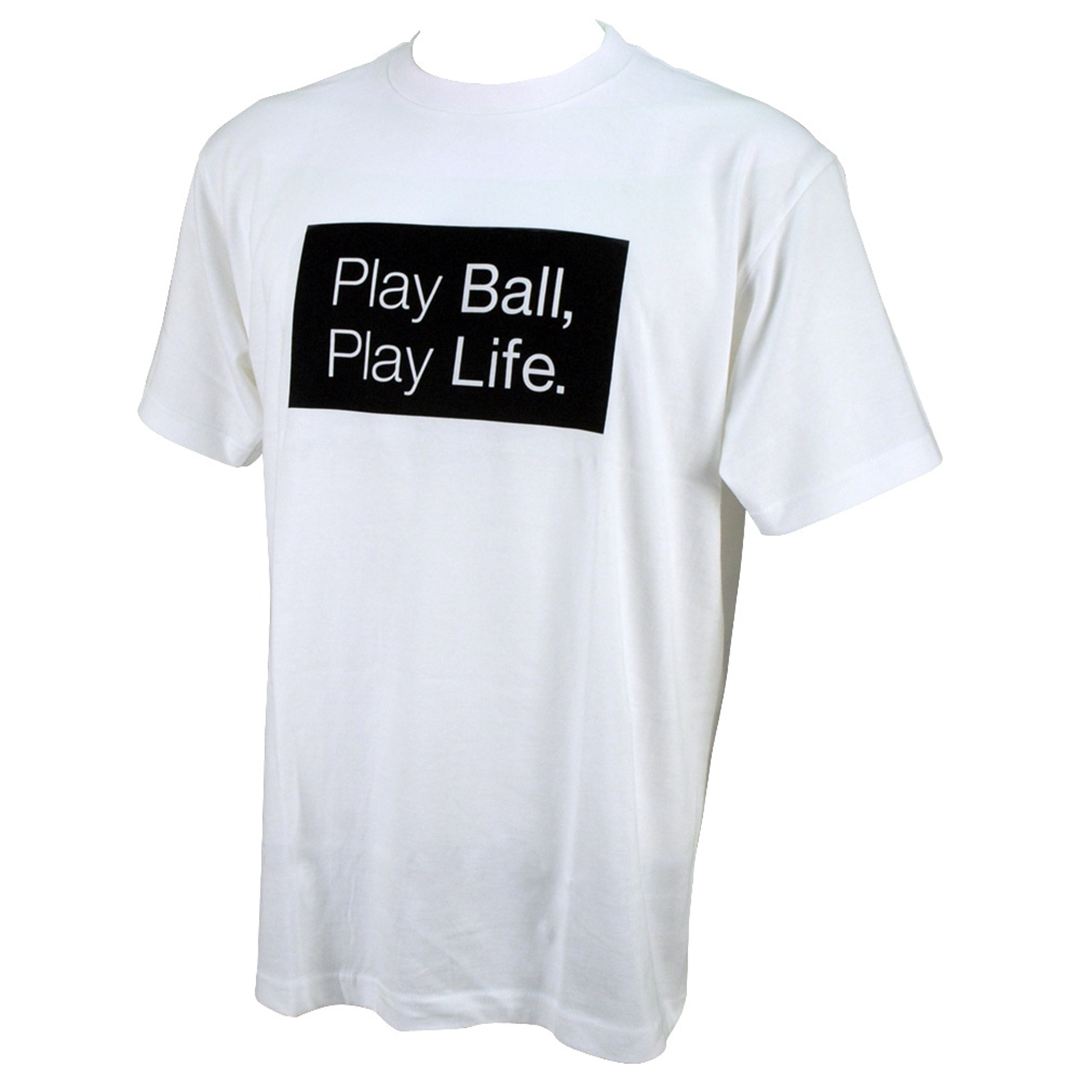 球活オリジナルTシャツ ホワイト×BASICロゴ S