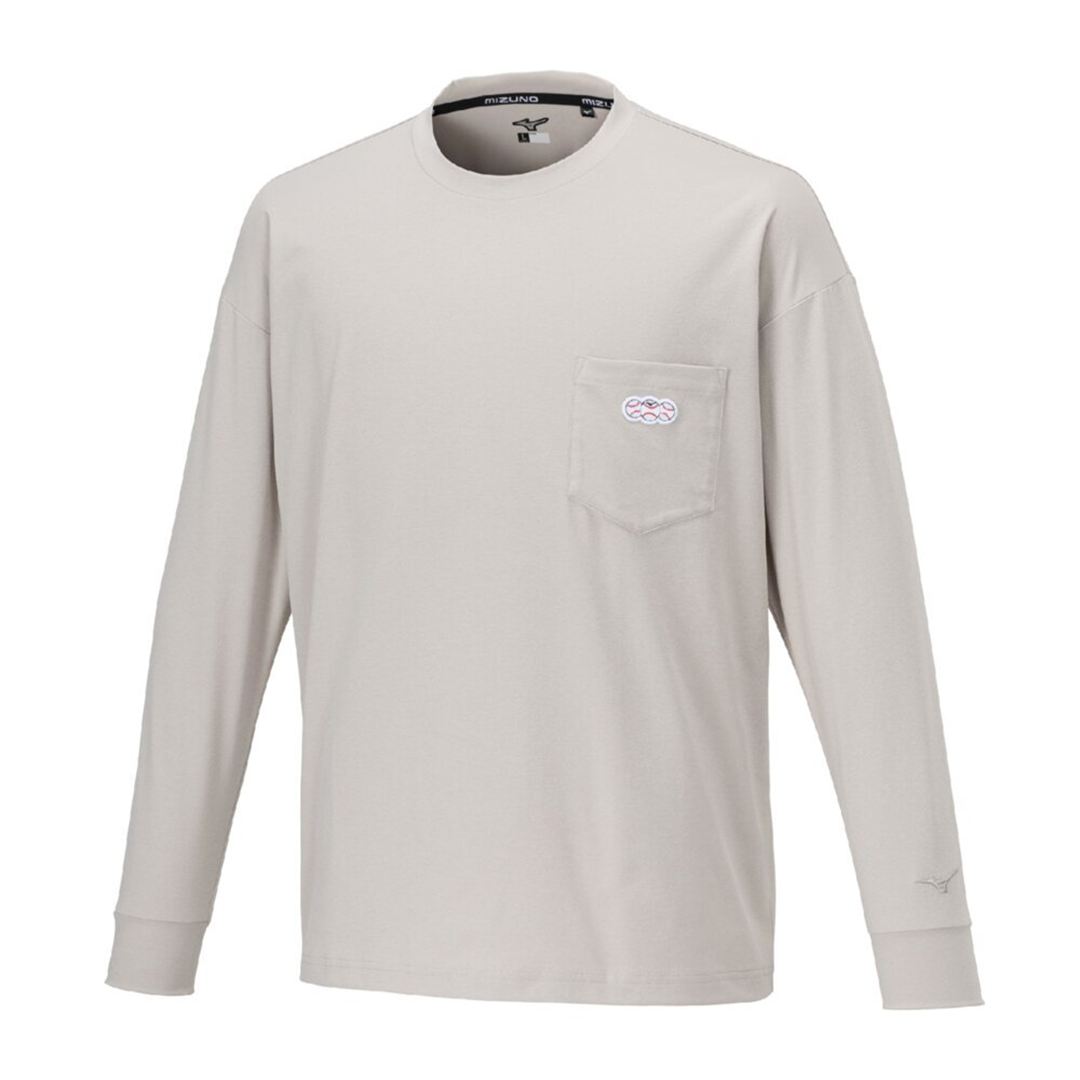 【ミズノ直営限定】ワンポイントロゴ ロングTシャツ シルバークラウド XO