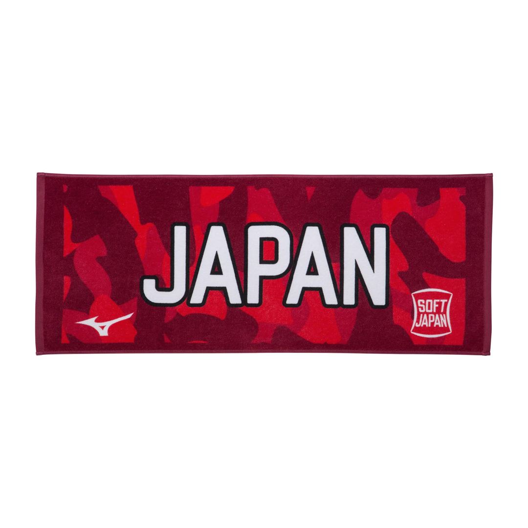 SOFT JAPANフェイスタオル(SOFT JAPAN柄) レッド