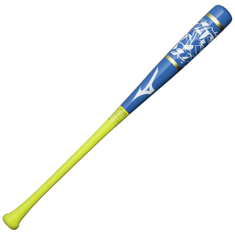 打撃可トレーニング プロフェッショナルW(木製／84cm／平均950g) ブルー×イエロー（佐藤輝明型）