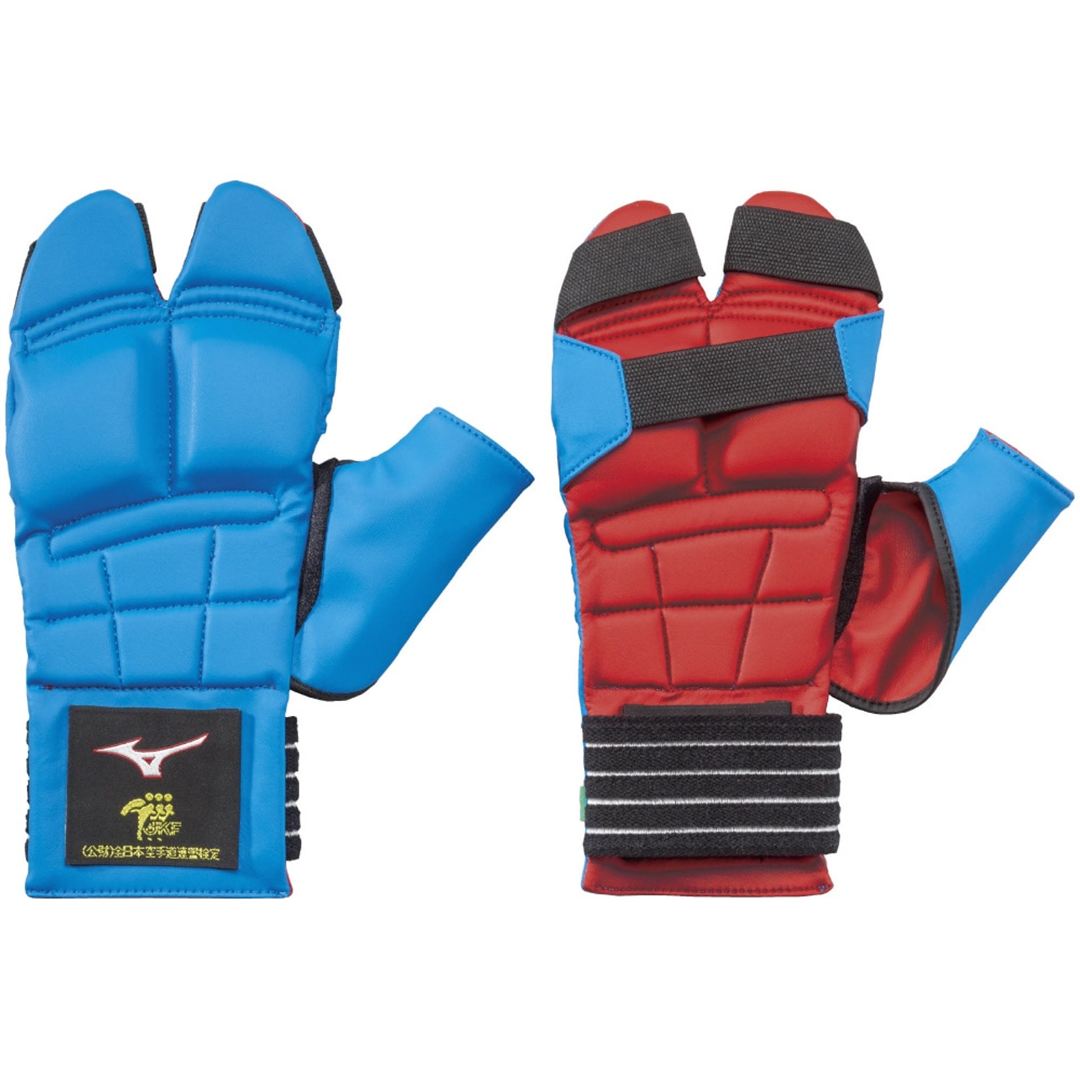 赤／青リバーシブル拳サポーター 全日本空手道連盟検定品（小学生用／空手） S