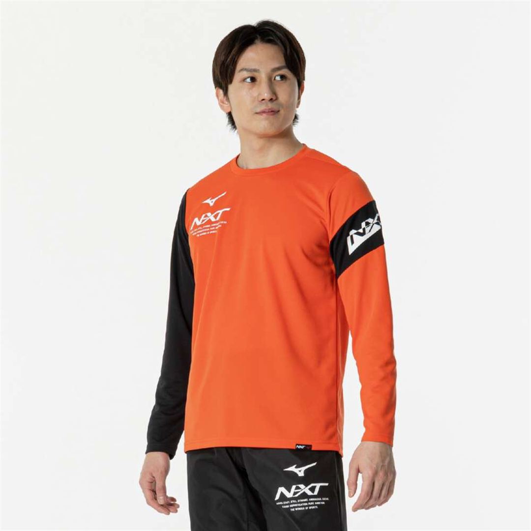 【抗菌防臭／防汚】N-XT Tシャツ(長袖) スパイシーオレンジ S