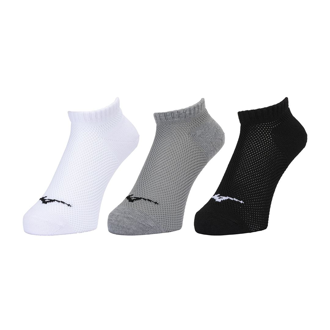 3Pメッシュソックス(アンクル) ホワイト×グレー×ブラック 23-25