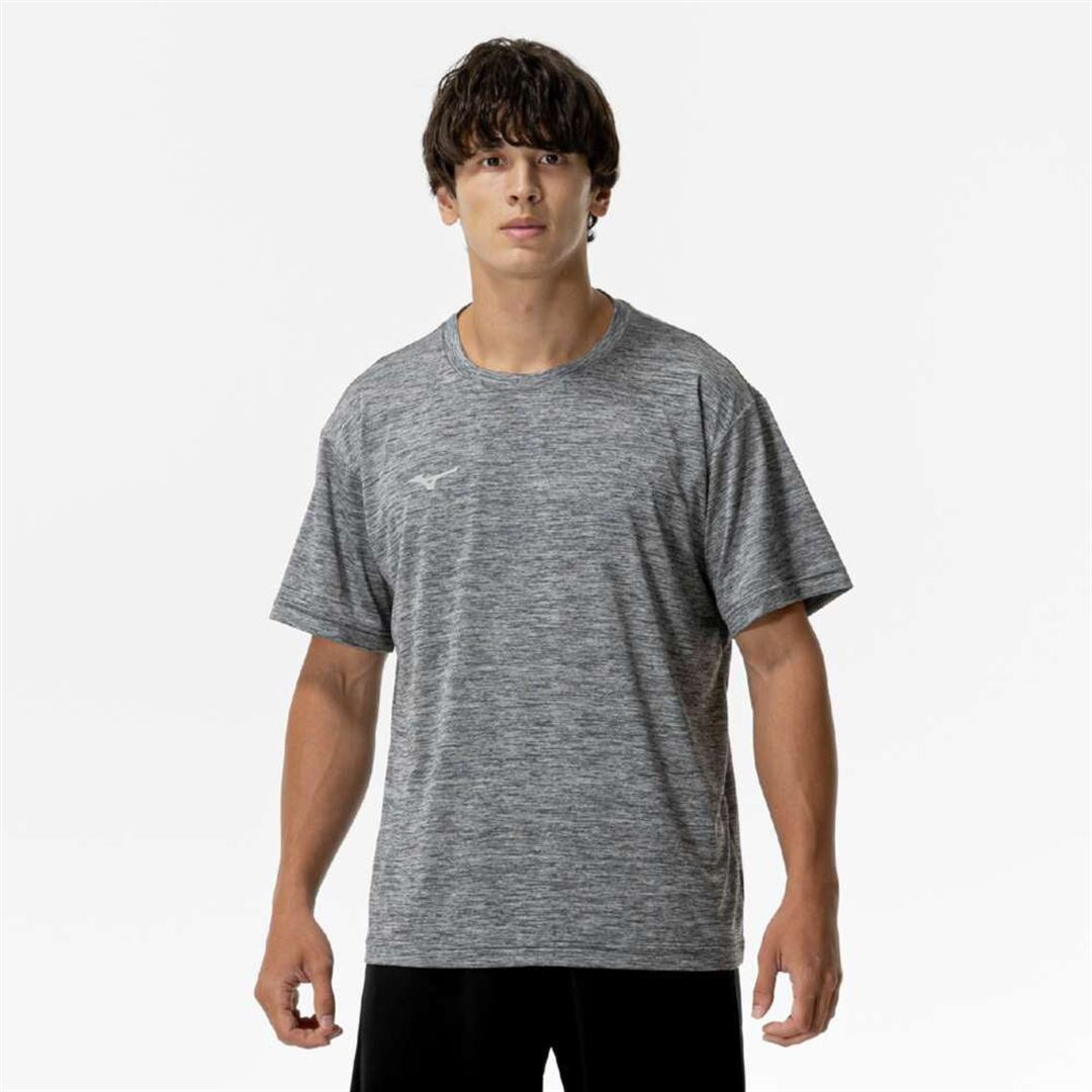 ナビドライTシャツ(半袖／杢調) ライトグレー杢×ライトグレー S