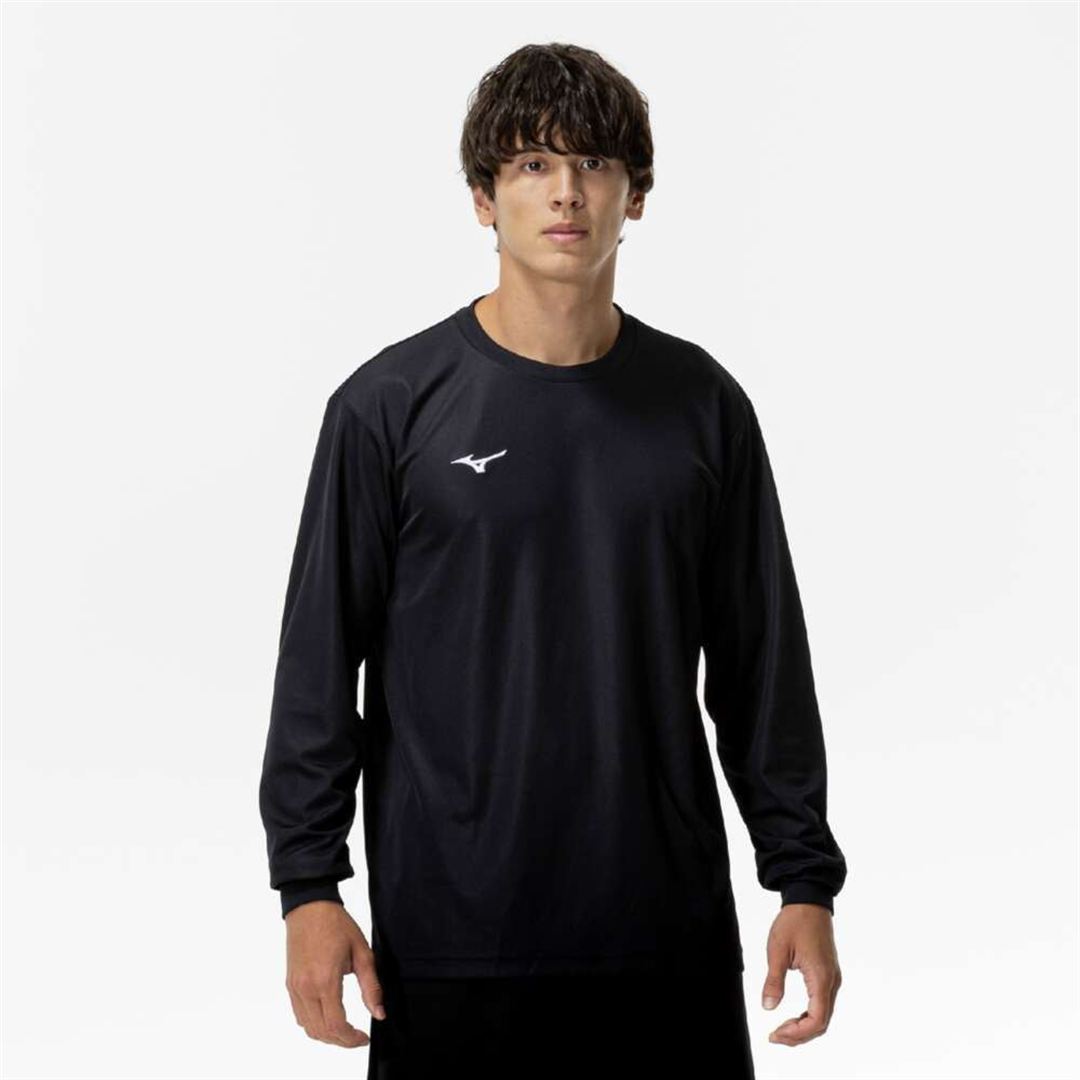 ナビドライTシャツ(長袖／丸首) ブラック×ホワイト XL