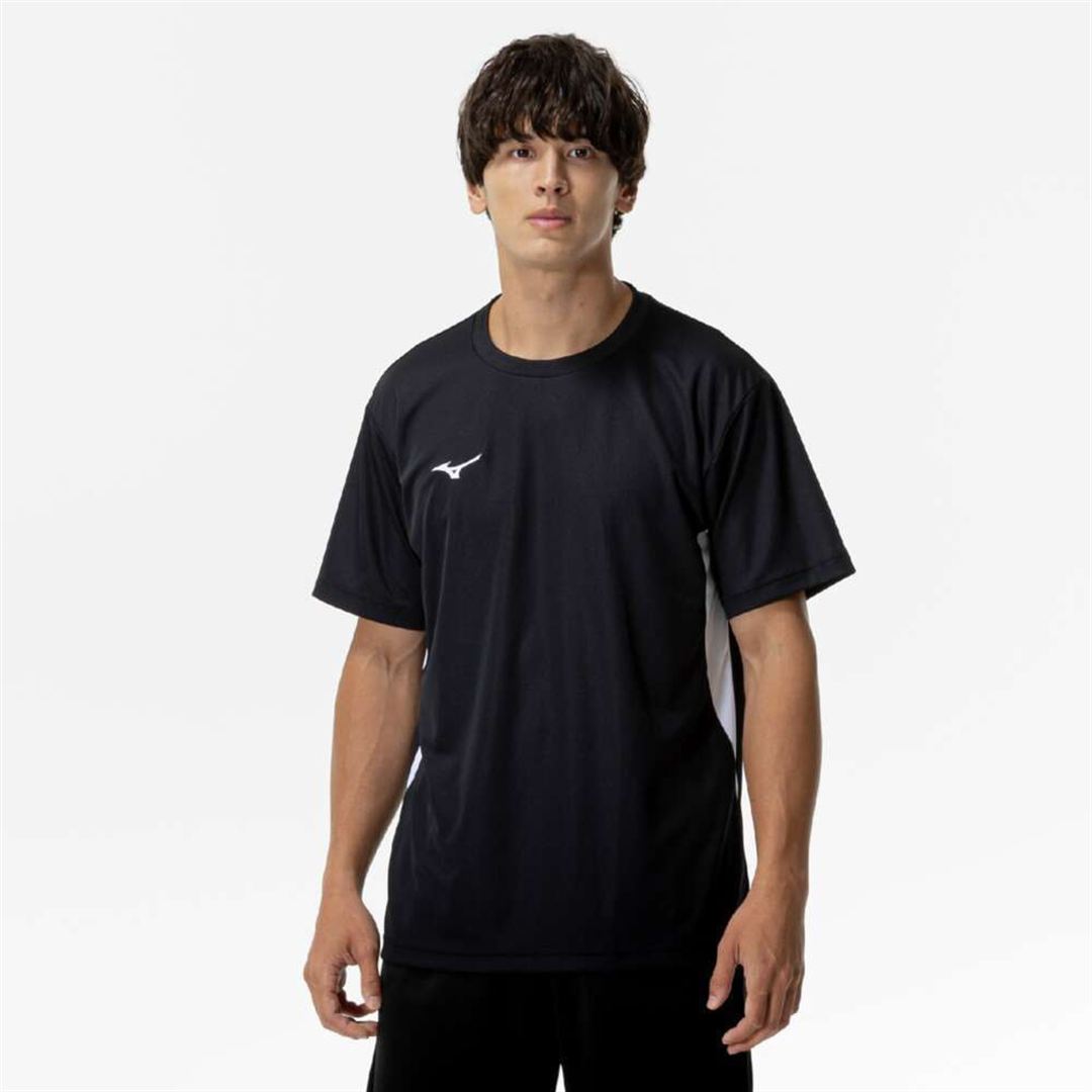 ナビドライTシャツ(半袖／切替) ブラック×ホワイト XL