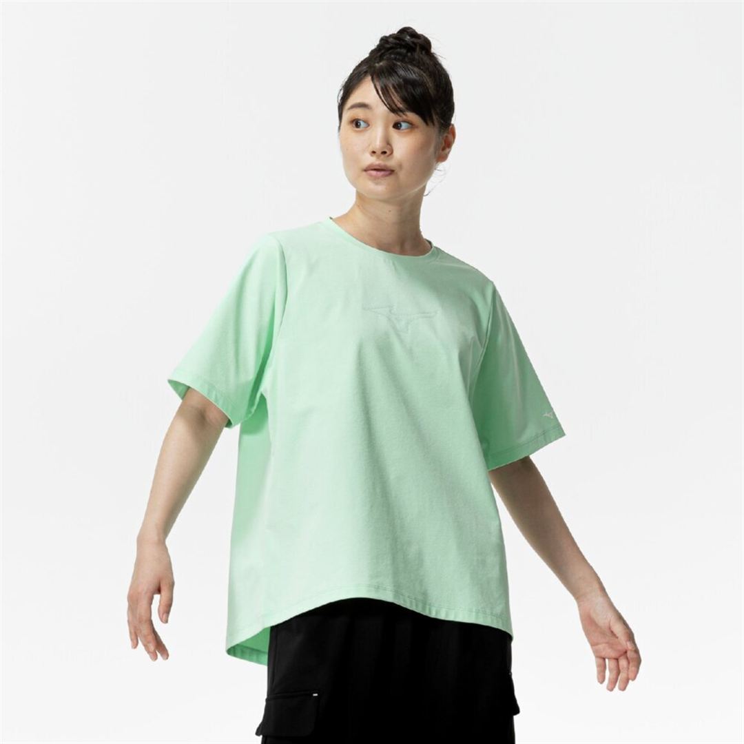 ソフトドライグラフィックTシャツ(ワイドシルエット) アクアグリーン S