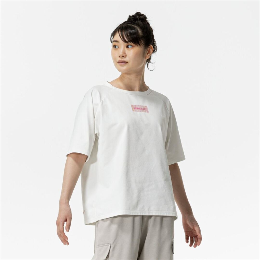 ソフトドライグラフィックTシャツ(ワイドシルエット) スノーホワイト S