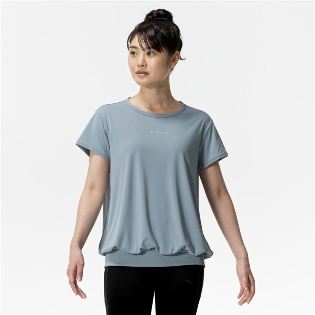 ストレッチスムースTシャツ グレイッシュブルー S
