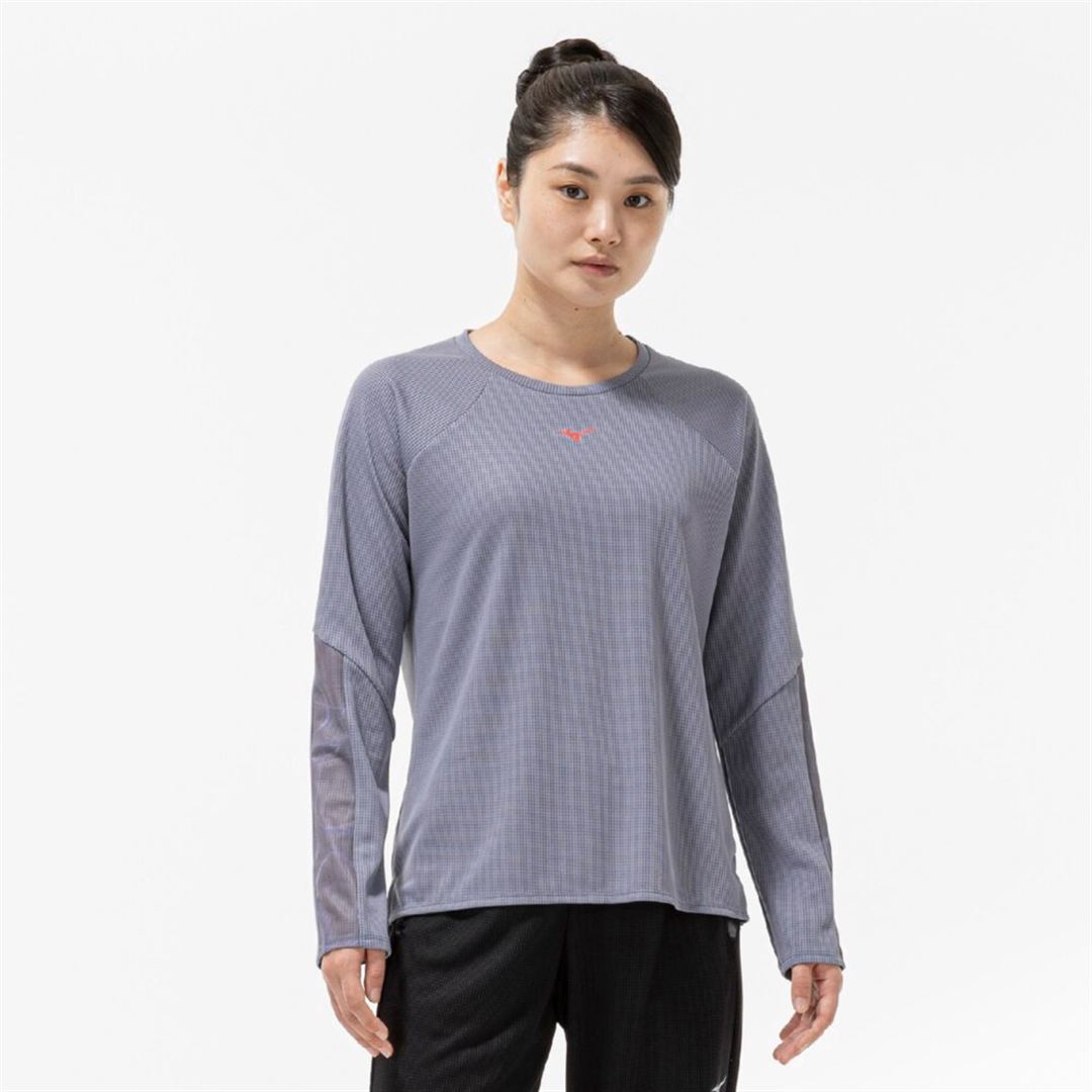【汗処理／通気】ドライエアロフローTシャツ(長袖) グラナイトグレー L