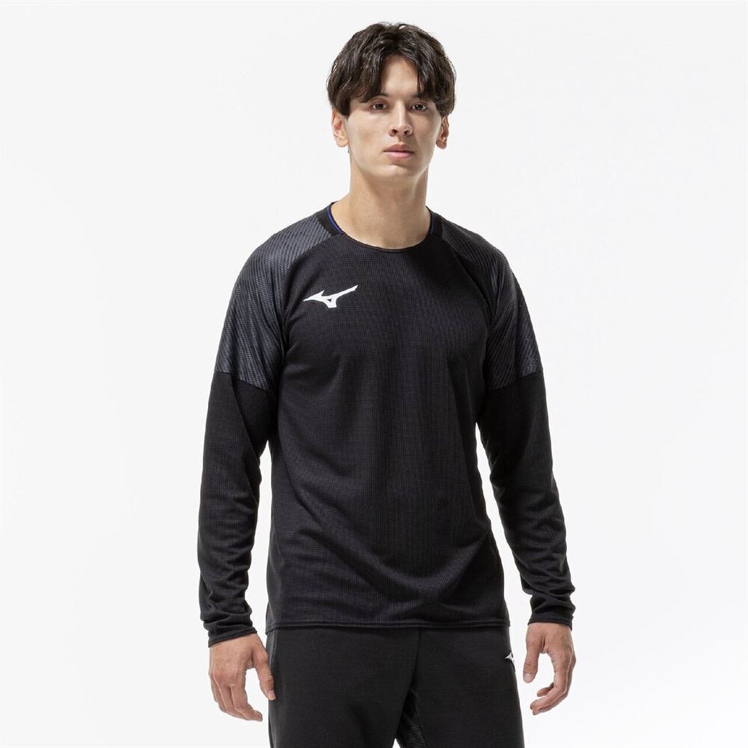 【汗処理／通気】ドライエアロフローTシャツ(長袖) ブラック S