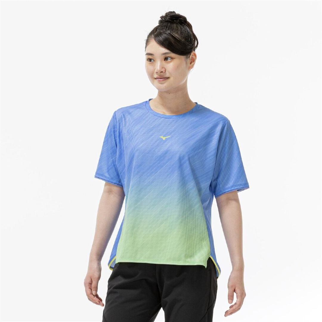 【汗処理／通気】ドライエアロフローグラデーションTシャツ(ワイドシルエット) ヴィスタブルー S