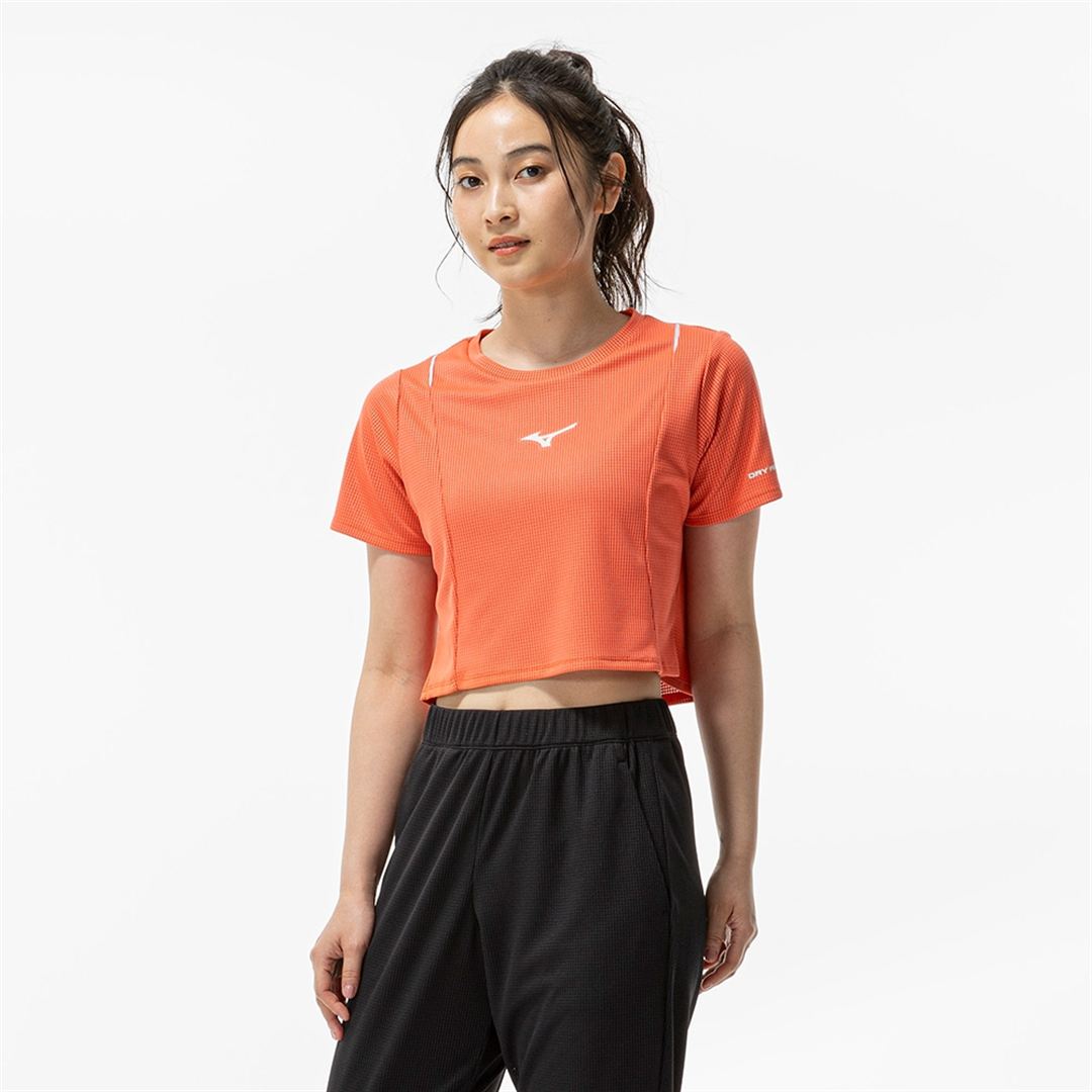 【汗処理／通気】ドライエアロフロークロップドTシャツ サンストーンオレンジ XL