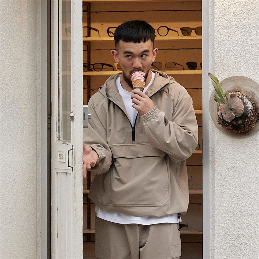 アノラックストレッチジャケット ヴィンテージカーキ S