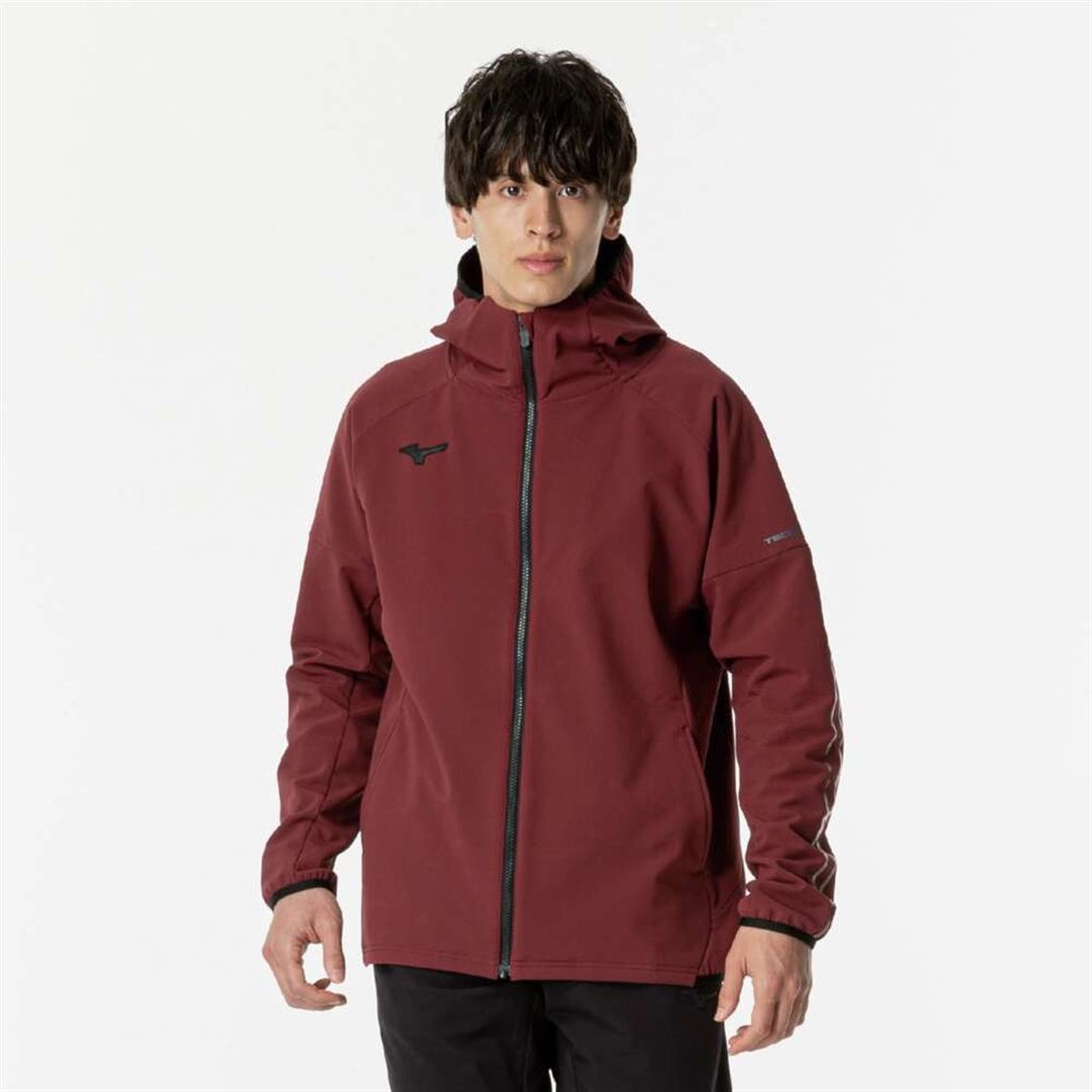 【ストレッチ／防風】テックシールドボアフーディ ワインレッド S