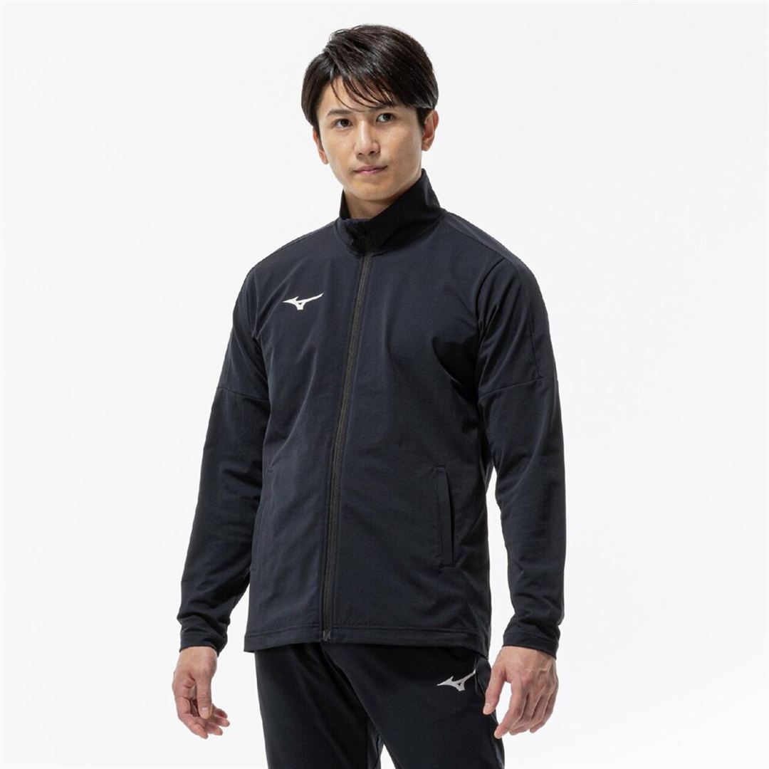 ライトストレッチニットジャケット ブラック×ブラック XS
