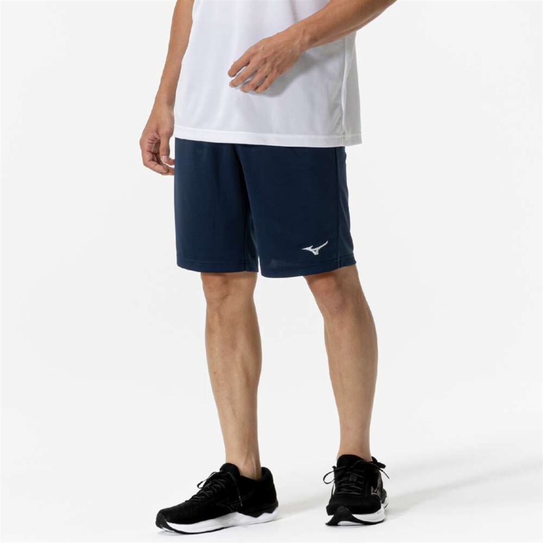 ナビドライニットハーフパンツ ドレスネイビー×シルバー S