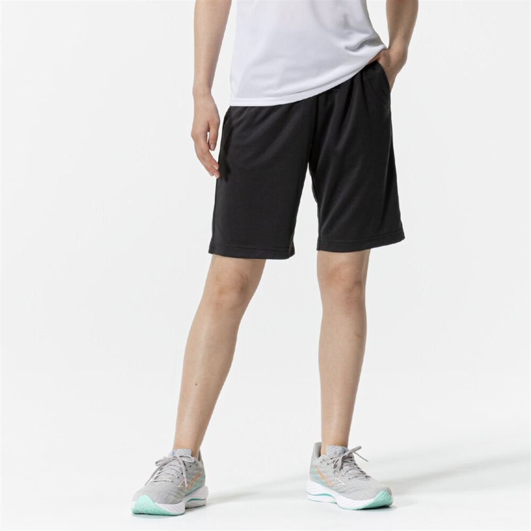 ナビドライニットハーフパンツ チャコールグレー×シルバー XL