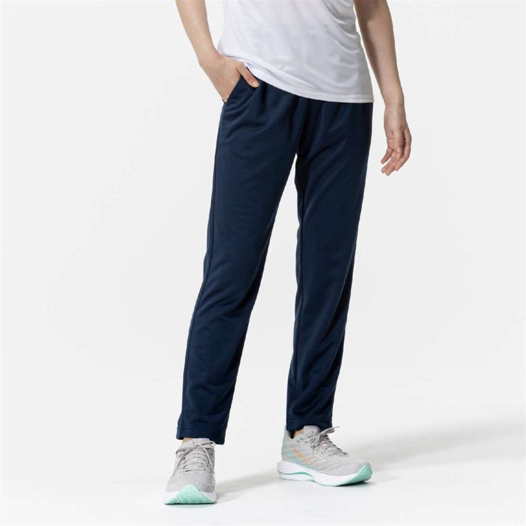 ナビドライ ニットロングパンツ ドレスネイビー×ブルー XL