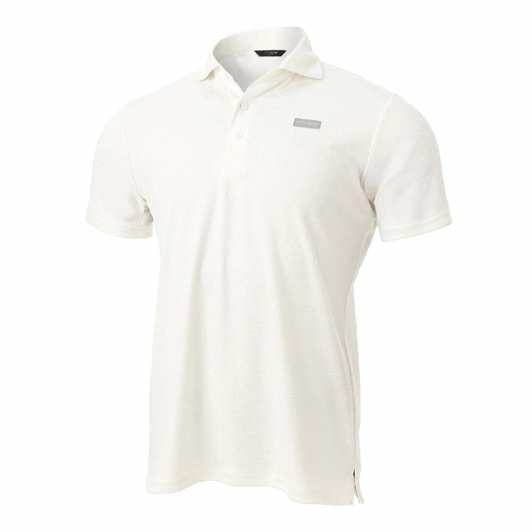 MIZUNOモノグラムジャカード半袖シャツ ホワイト XL
