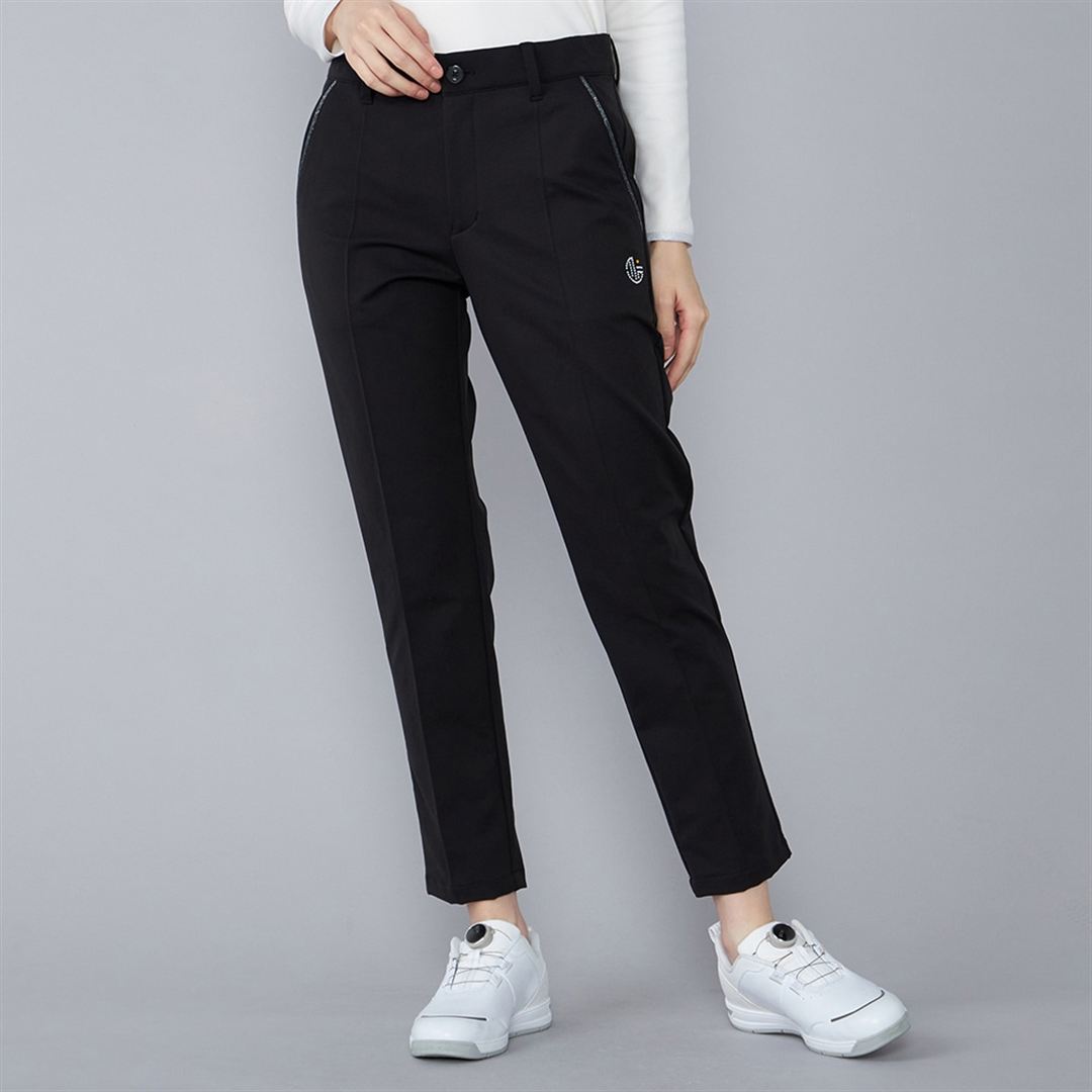 【MGFコレクション】パウダージャージーピンタックロングパンツ ブラック M