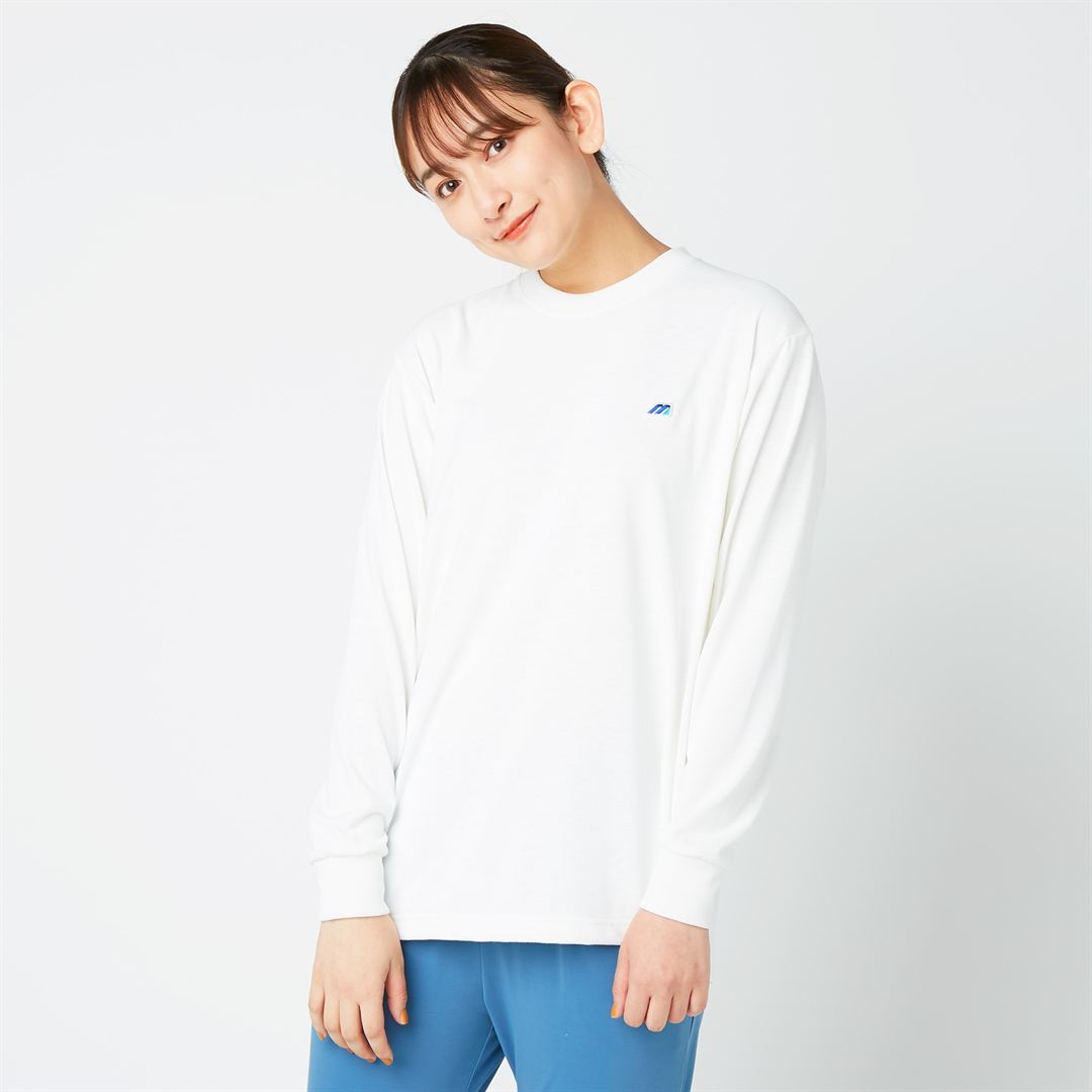 【ミズノ直営限定】モノグラムM Tシャツ長袖 ホワイト S