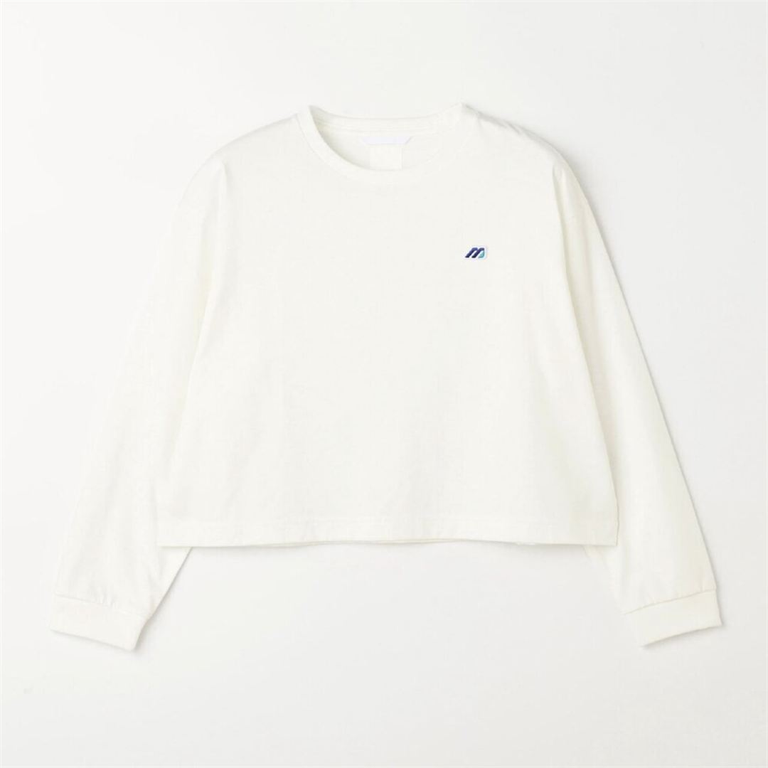 【ミズノ直営限定】モノグラムM クロップド長袖Tシャツ ホワイト XL