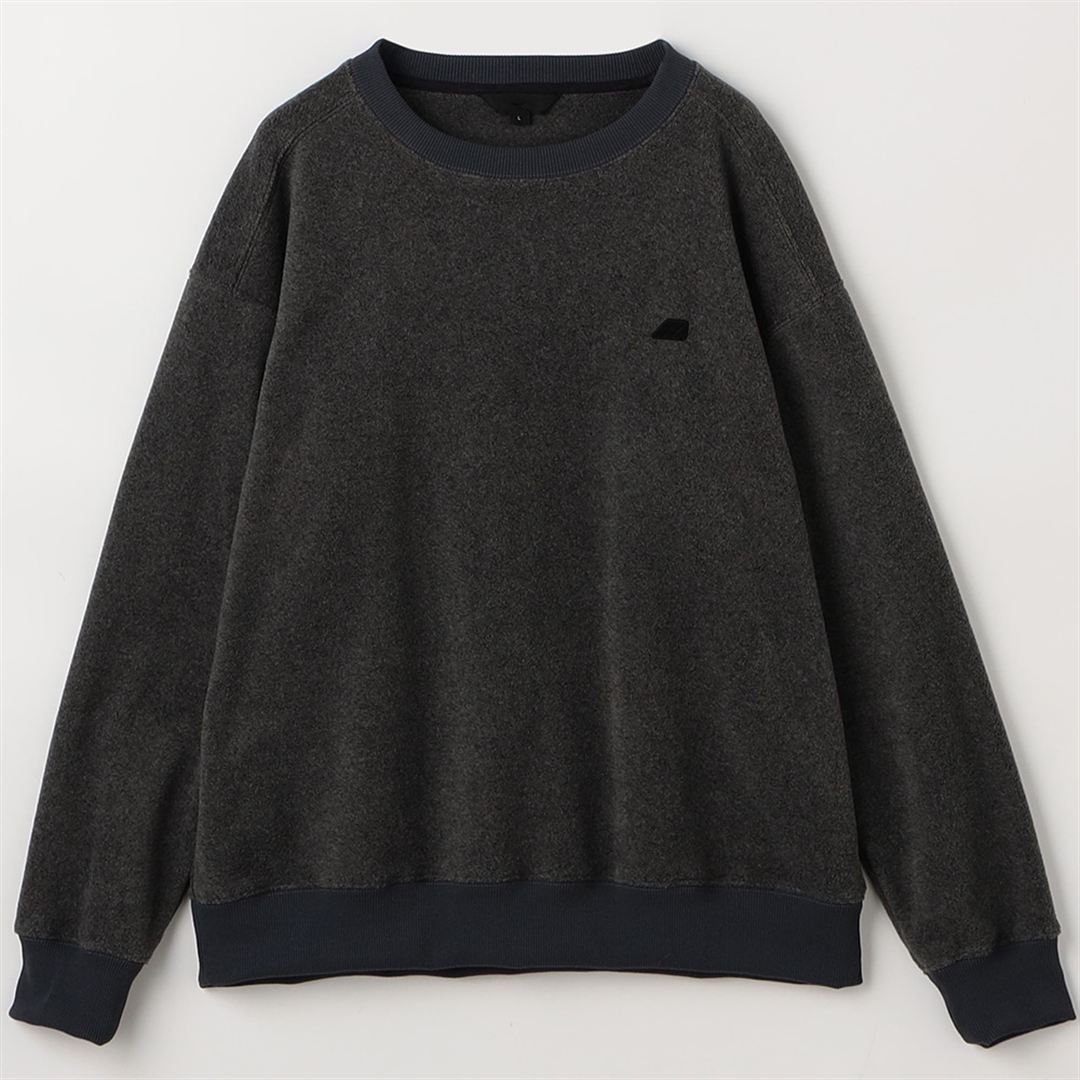 【ミズノ直営限定】モノグラムM POLARTECフリースクルーネック グレー杢 L