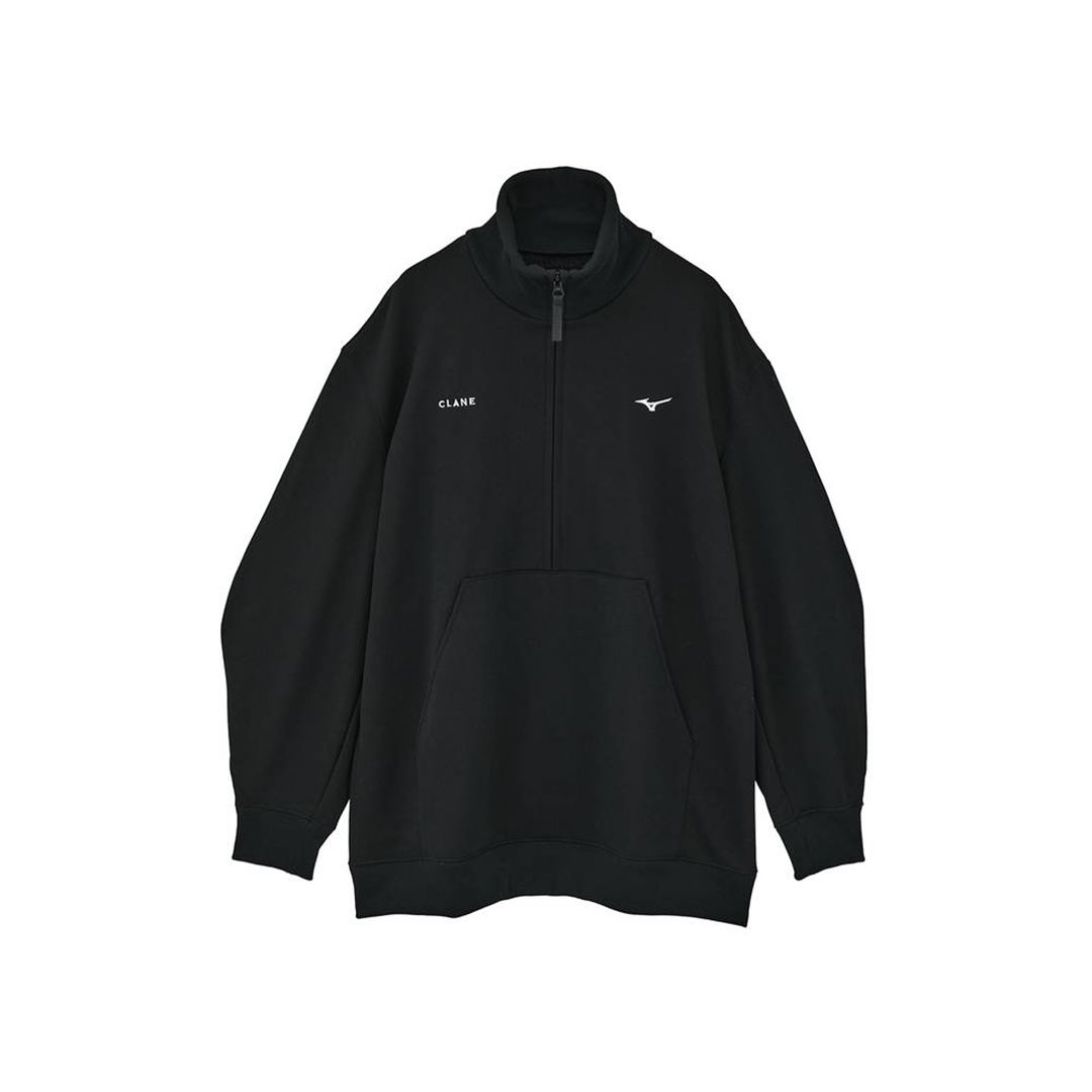 【CLANE】POLYSPAN HALF ZIP SWEATSHIRT ブラック 1