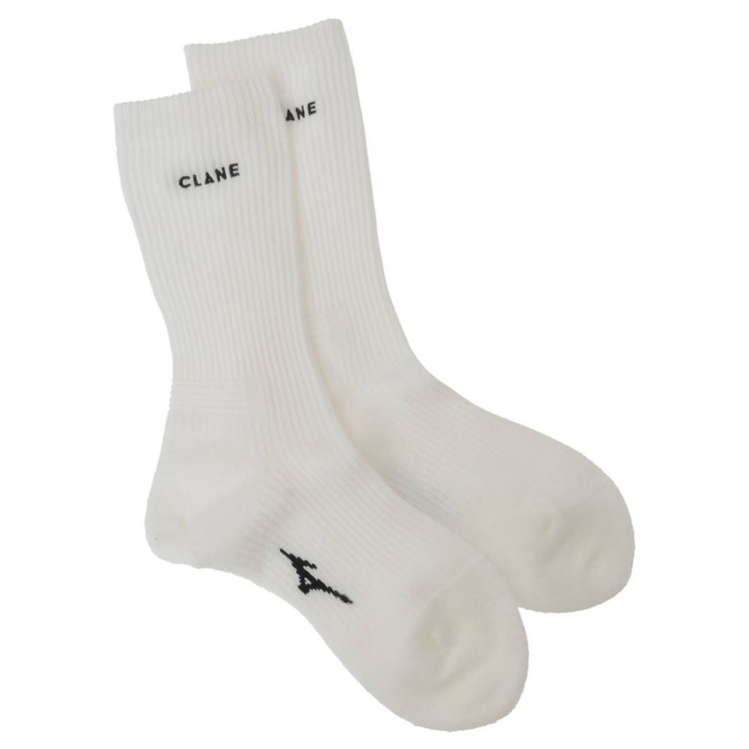 【CLANE】LOGO SOCKS ホワイト 22-24