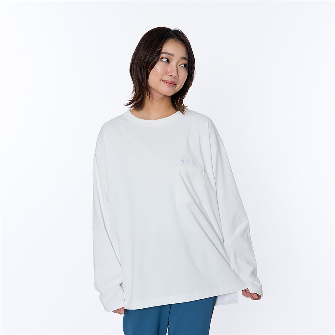 スパンポリロングスリーブポケットTシャツ スノーホワイト XS