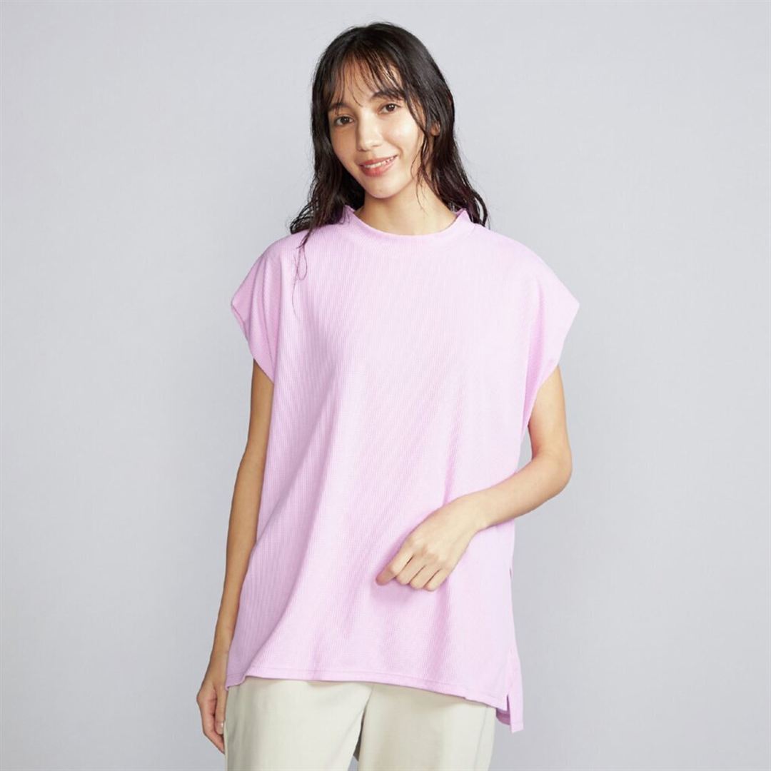 【汗処理／通気】ドライエアロフローアクティブフレンチスリーブTシャツ パステルラベンダー S