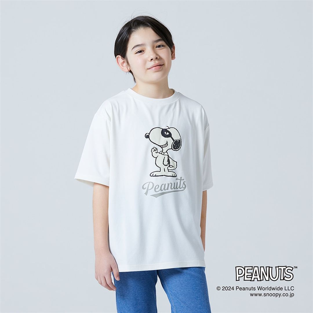 【PEANUTS】リサイクルポリエステルTシャツ マシュマロホワイト 130
