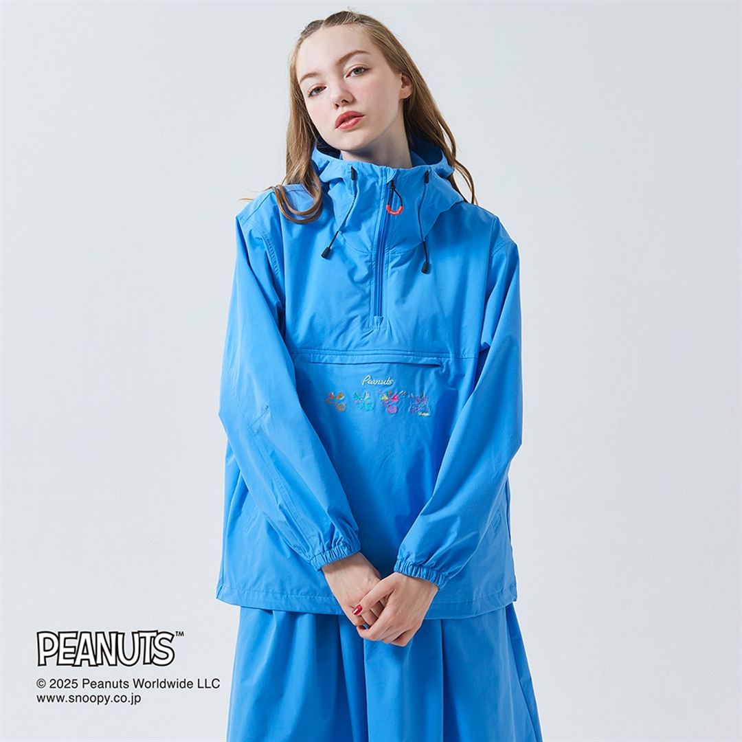 【PEANUTS】ウォーターリパレントストレッチアノラックジャケット アズールブルー XS
