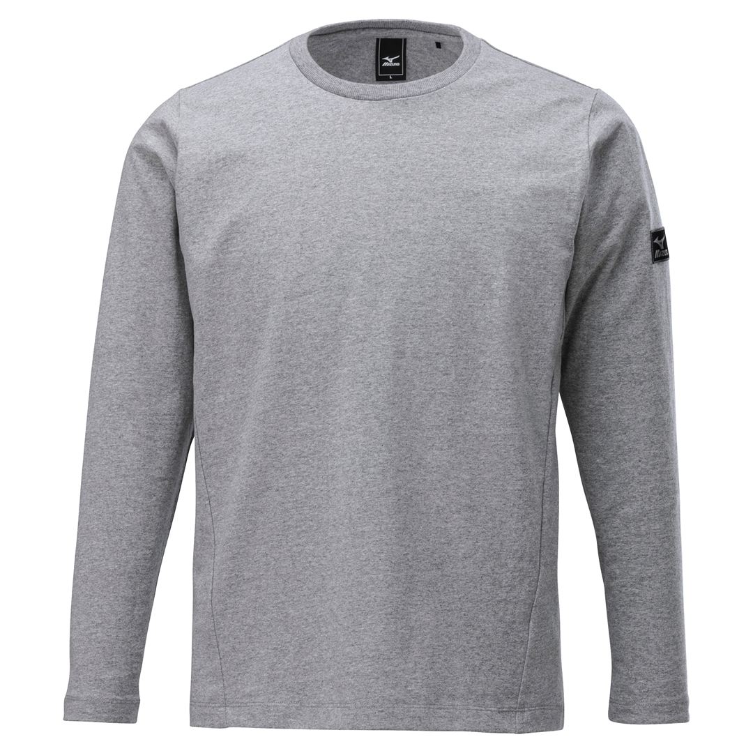 撥水ロングスリーブTシャツ グレー杢 M