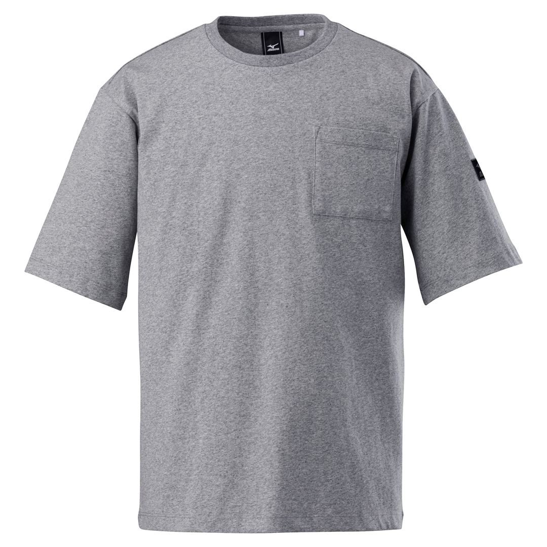 撥水オーバーサイズTシャツ(半袖) グレー杢 M