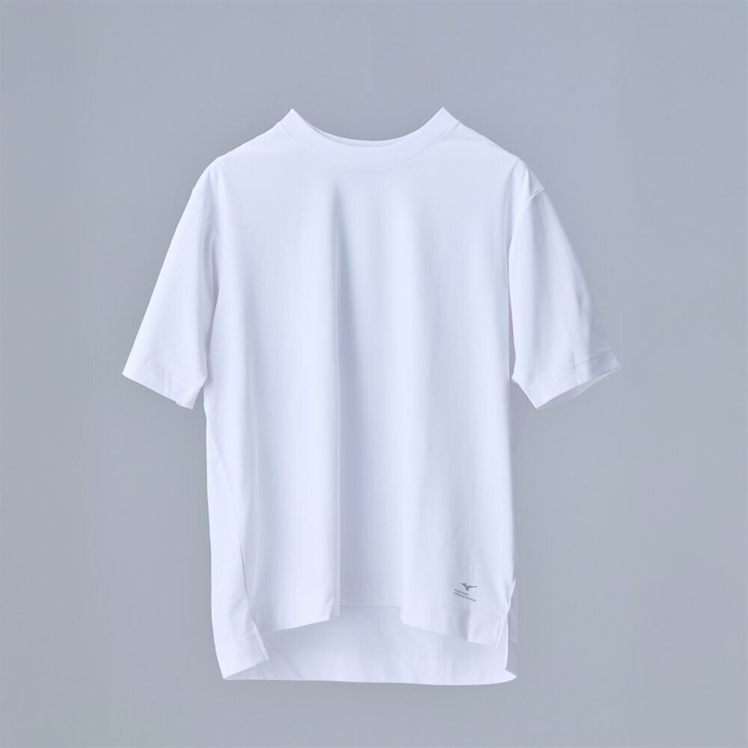ハイストレッチ クルーネック半袖シャツ（ワイドシルエット） ホワイト XL