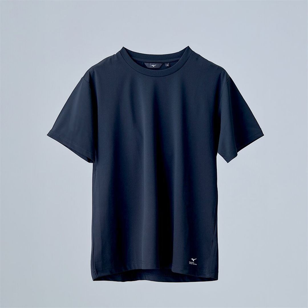 ハイストレッチ クルーネック半袖シャツ（レギュラーシルエット） ブラック XL