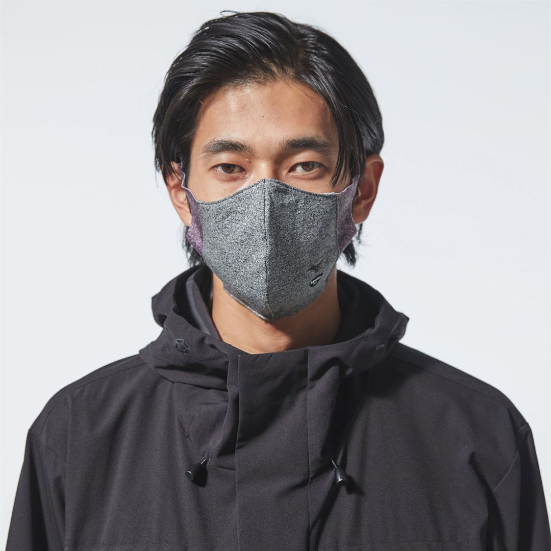 【消臭／抗菌】Triporous(トリポーラス)：マウスカバー チャコール杢 S