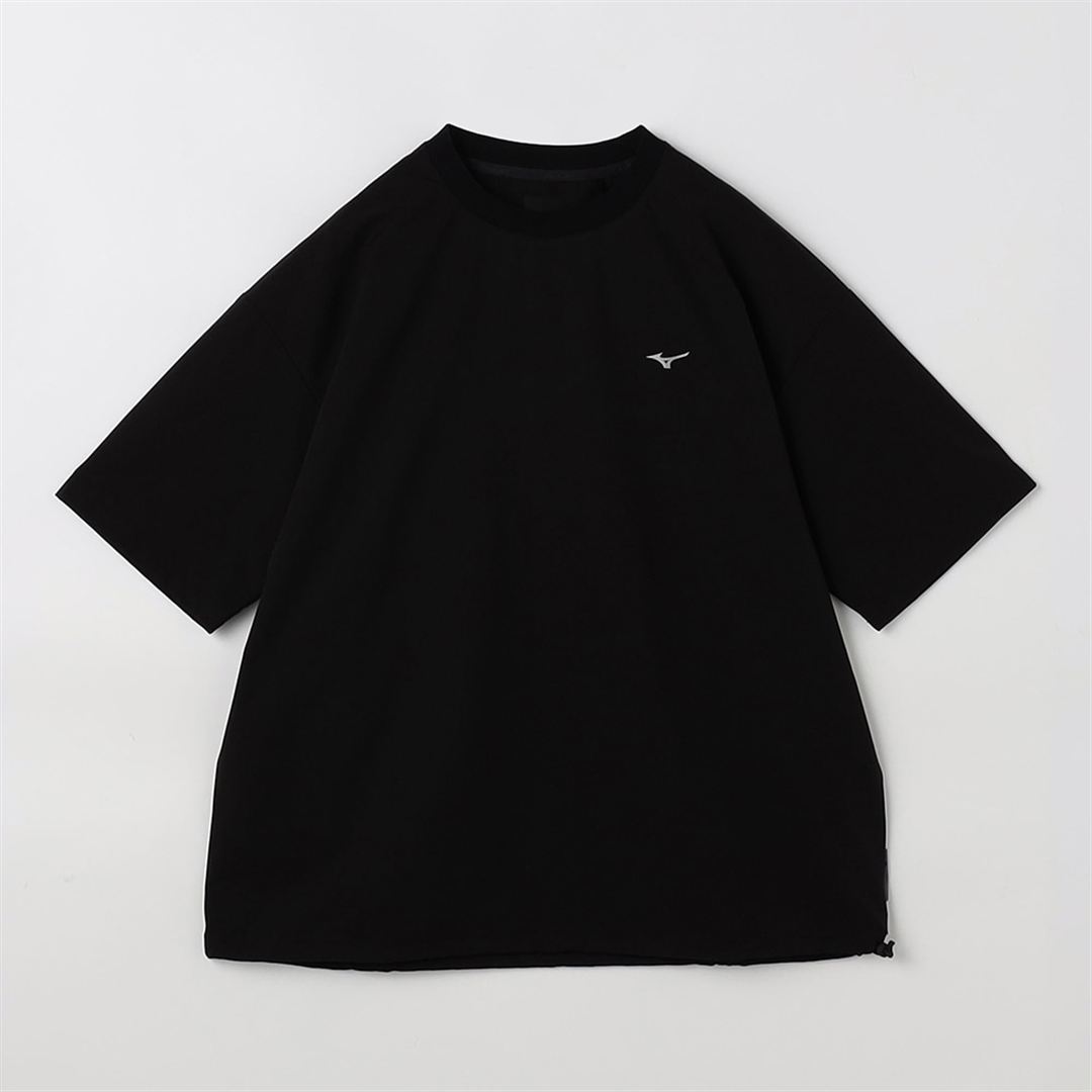 【JEANS FACTORY】ウォーターリパレントストレッチウーブンTシャツ ブラック S