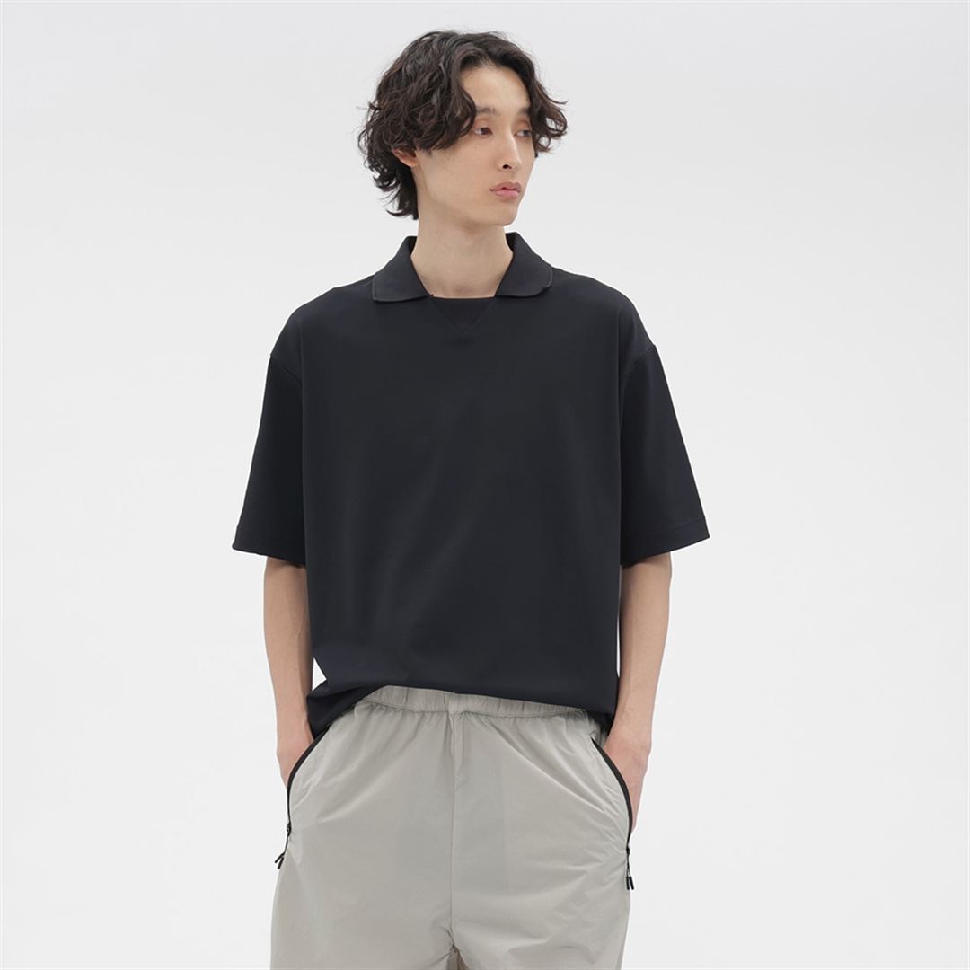 【MARGARET HOWELL】アンチスウェットリブカラーシャツ DK.ネイビー M