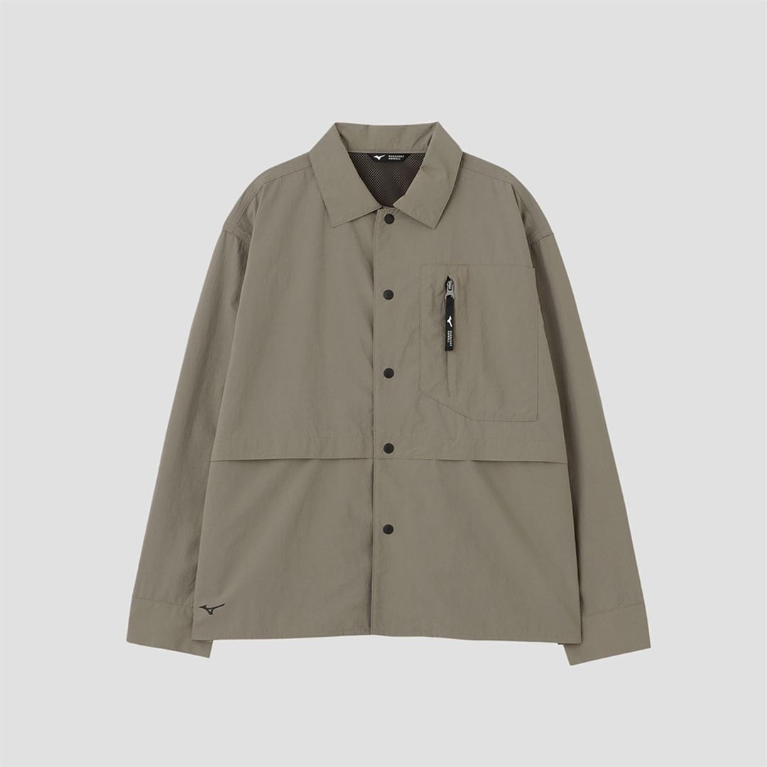 【MARGARET HOWELL】ウォーターリパレントタスランナイロンリップシャツ DK.ストーン 2