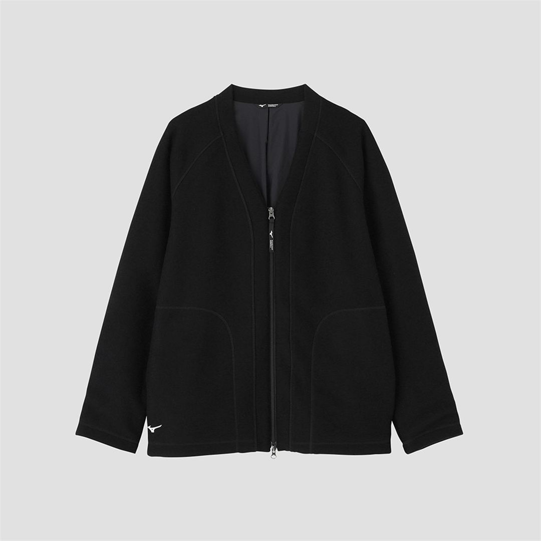 【MARGARET HOWELL】コンプレスドジャージーカーディガン ブラック XL