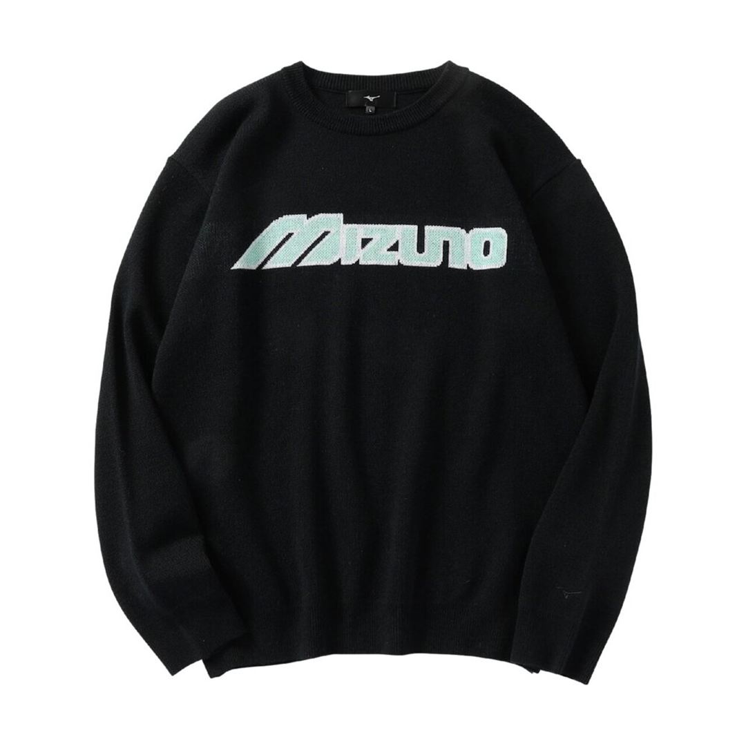 NEW VINTAGE GOLF MIZUNO ロゴ クルーネックセーター ブラック S