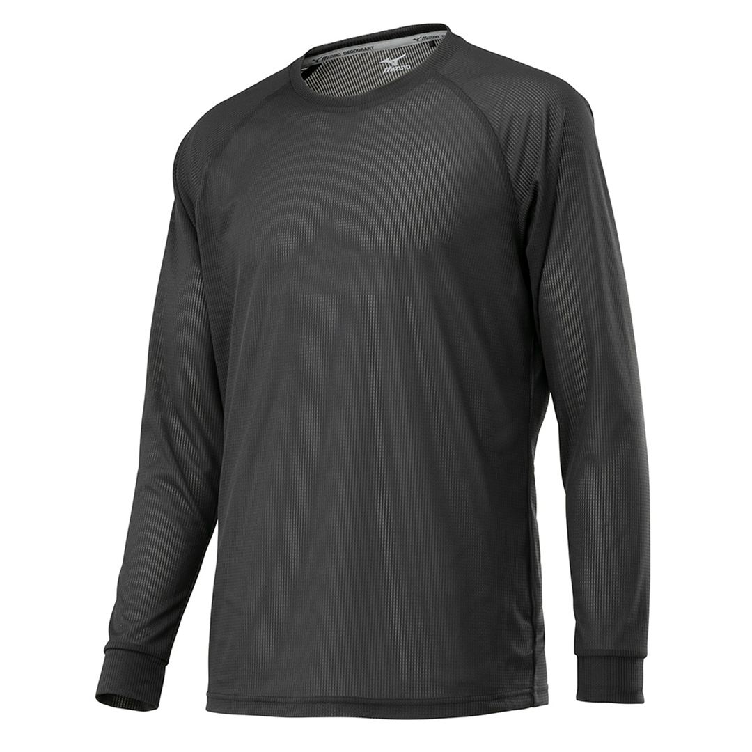 【汗処理／通気】ドライエアロフローワークTシャツ(長袖) ブラック 2XS