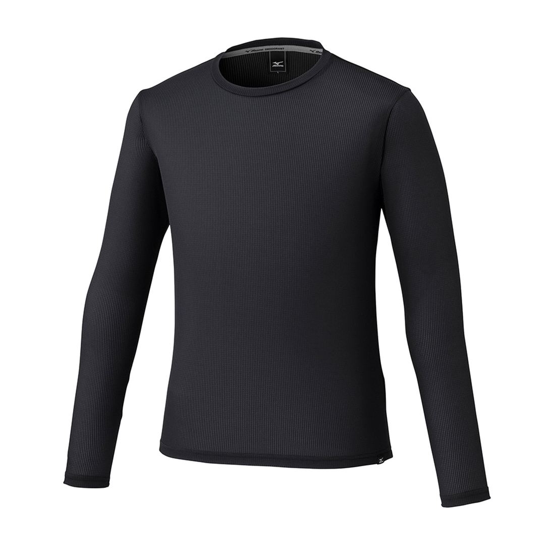 【汗処理／通気】ドライエアロフロー制電Tシャツ(制電／長袖) ブラック XS