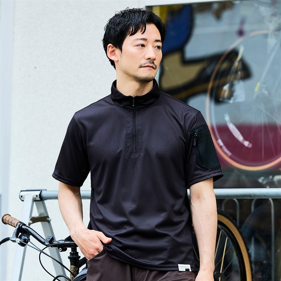 【ミズノ公式オンライン限定】ジップアップハイネック制電Tシャツ ブラック XL